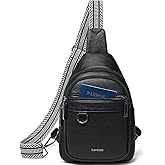 Leresas 7L Sling Bag for Women Men Vegan Leather Crossbody Bags Fanny Pack Purse Backpack Over Shoulder Bag Travel Anti Theft