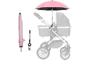 BABYFOND Baby Stroller Parasol, Universal Umbrella with Clamp, 360 Degree Adjustable UV Protection Stroller Sun Shade, Waterproof Umbrella for Trolley, Bike, Wheelchair, Beach Chair