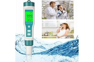 pH Meter, NIRIAHO TDS Meter 8-in-1 pH Tester PPM Meter EC Meter Salt Tester ORP H2 Tester Temp Tester Digital Range with 0-14, 0.001 High Accuracy, Ideal for Water/Pool/Aquarium/Wine(8-in-1 pH Meter)