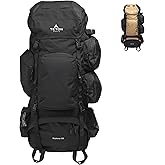 Teton 85L Explorer Internal Frame Backpack for Hiking, Camping, Backpacking, Rain Cover Included, Black