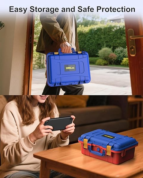 STARTRC GAMES HARD CARRYING CASE FOR NINTENDO SWITCH 2, PROFESSIONAL DELUXE IP67 WATERPROOF, SOFT LINING HARD TRAVEL CASE FOR NINTENDO SWITCH 2 CONSOLE PRO CONTROLLER & ACCESSORIES (RED & BLUE)