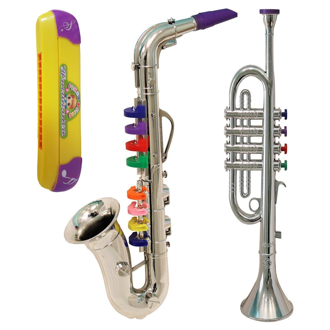 Saxophone + Trumpet + Harmonica Toys For Kids Orchestra Combo Set eBay