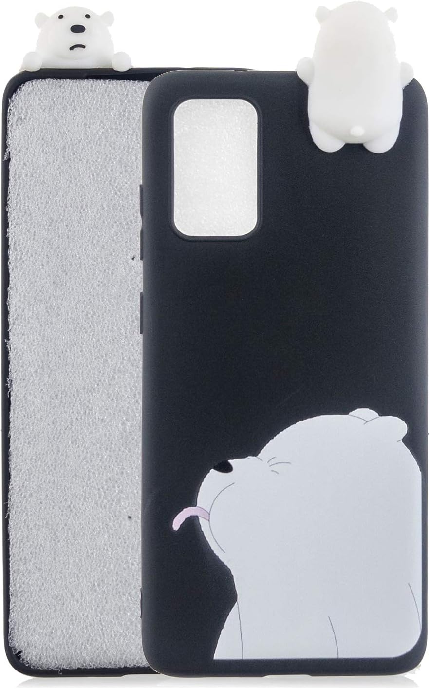 Gostyle Cute 3D Cartoon Case Compatible with Samsung Galaxy A71,Lovely Animal White Polar Bear Pattern Soft Silicone Back Cover,Ultra Slim Flexible TPU Bumper Anti-Scratch Cover