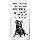 FSTCSV Black Lab Gifts Dog Kitchen Towels, Labrador Retriever Gifts Hand Towel, Funny Every Meal You Make Decorative Tea Dish Towels for Kitchens, Black Labrador Retriever Dog Kitchen Decor, 16x24in