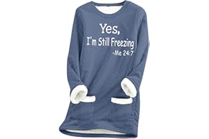 TAPANET Fleece Sweatshirts for Women Winter Warm Sherpa Lined Shirts Fuzzy Pullover Top Soft Crewneck Blouse Thermal Underwear