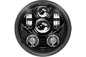 AVOUZ 5-3/4 5.75 inch Motorcycle LED Headlight for Harley Davidson Sportster Iron 883/1200 Street XG500/XG700 Forty-Eight Street Bob Night Rod Dyna Super Glide Wide Glide Low Rider Train Indian Scout Bobber