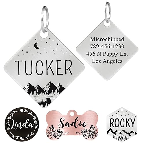 Ultra Joys Stainless Steel Pet ID Tag Dog Name Tags Personalized