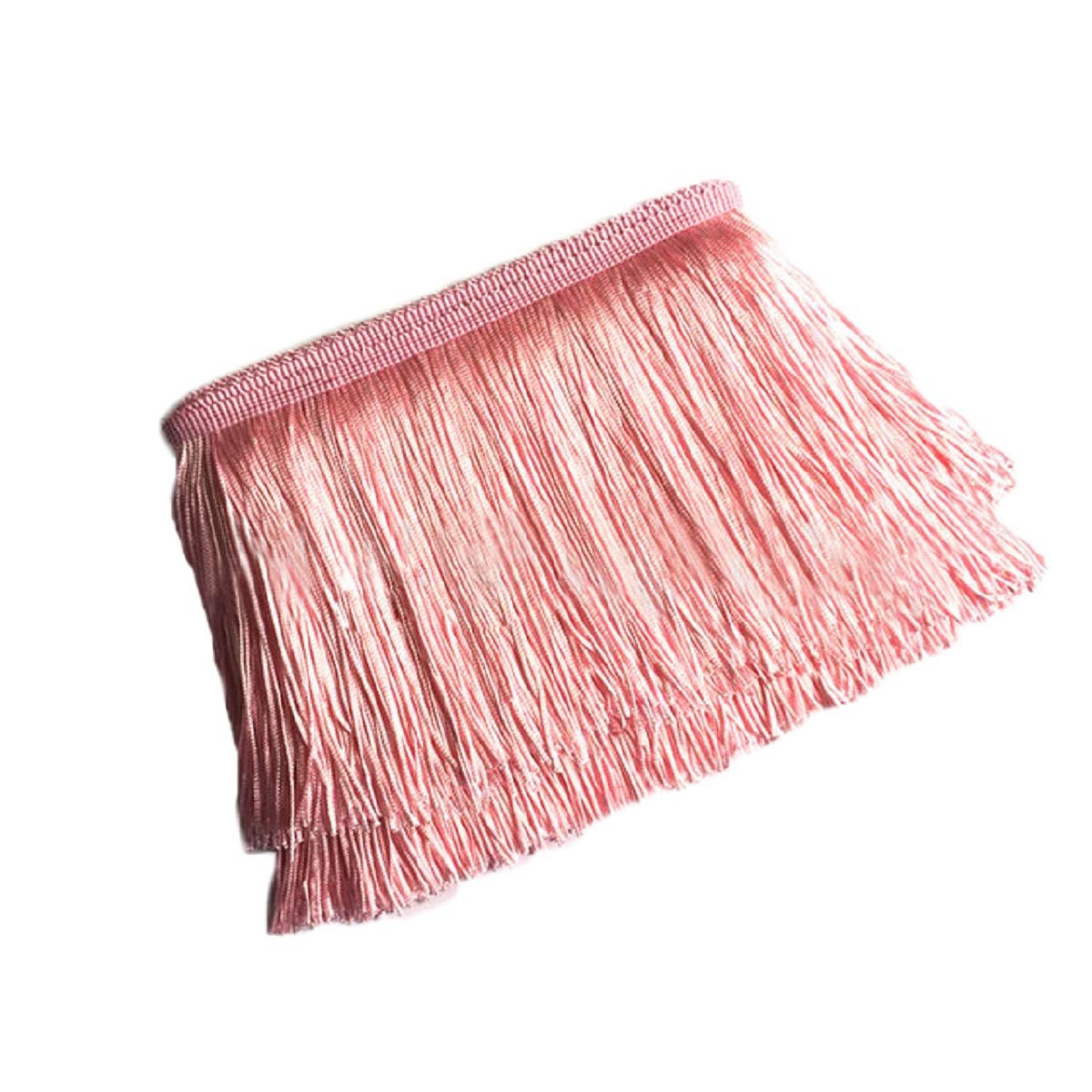 Yalulu 10 Meters 10 Wide Lace Fringe Trim Tassel Fringe Trimming for DIY Latin Dress Stage Clothes Accessories Lace Ribbon (Pink)