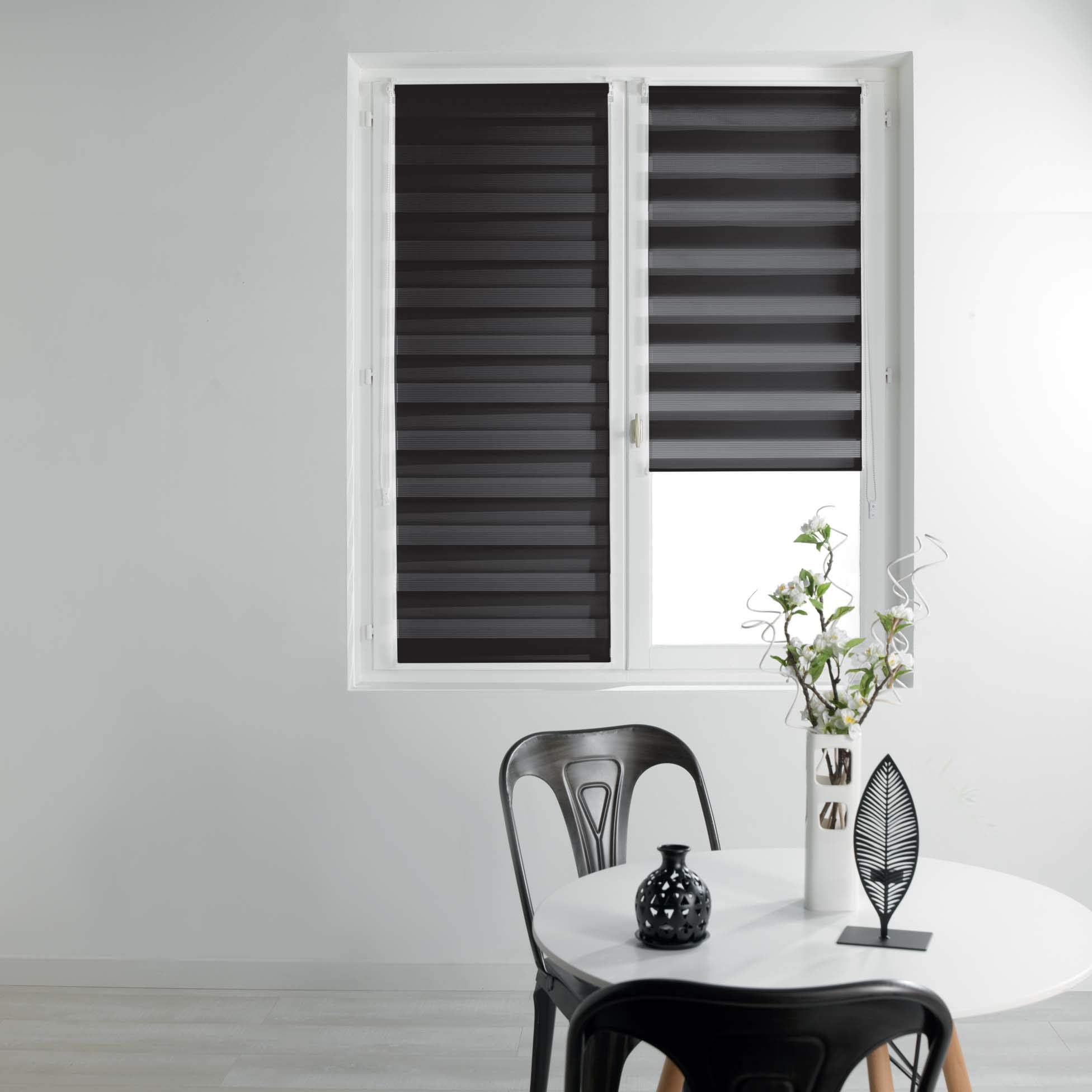 Douceur d'interieur Day and Night Roller Blind, Daynight, Black, 45 x 180 cm