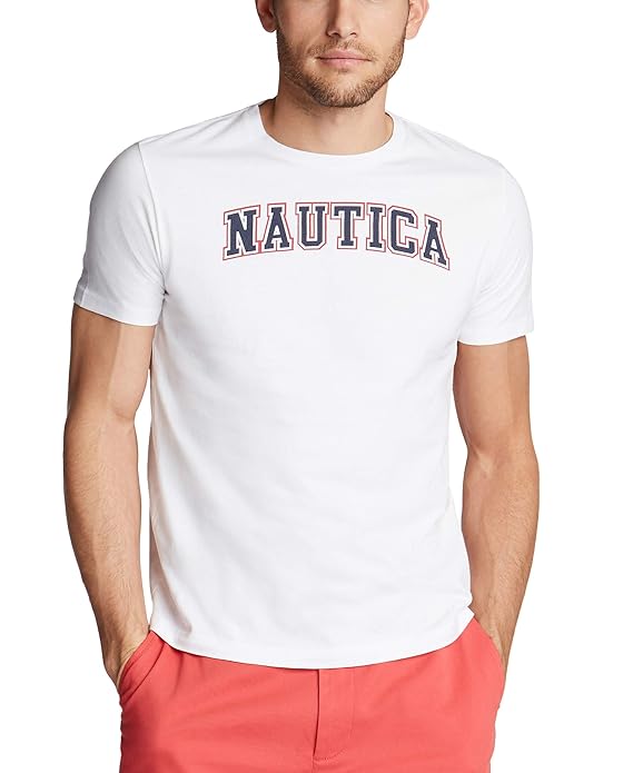 Buy Nautica Men's Short Sleeve 100 Cotton Classic Logo Series Graphic Tee Shirt at Amazon.in