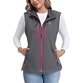 Little Donkey Andy Women's Lightweight Vest Fleece Softshell Vest Windproof Sleeveless Jacket Outerwear with 6 Zipper Pockets