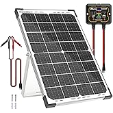 SOLPERK 30W Solar Battery Charger Solar Battery Maintainer + Upgrade 10A MPPT Charge Controller + Adjustable Mount Bracket for Car RV Boat Motorcycle,12V Waterproof Solar Panel Kit Trickle Charging