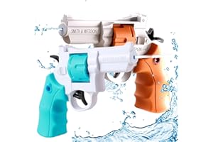 ZHAOLIESM Water Guns for Kids Adults, 2 Packs Revolver Squirt Water Pistols, Very Cool Small Manual Water Soaker Gun Summer Swimming Pool Outdoor Games Beach Water Fighting Toys Gifts for Boys Girls Children ﻿