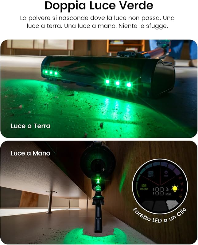 FV5 Aspirapolvere Senza Fili 70 kPa, 80 Min, Peli di Animali