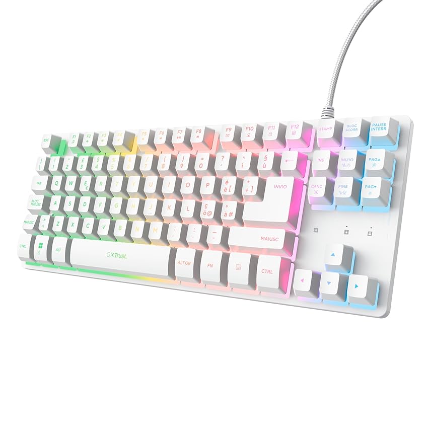 GXTrust 833W Thado Tastiera Gaming TKL Italiano QWERTY, Design Compatto più Piccolo del 20%