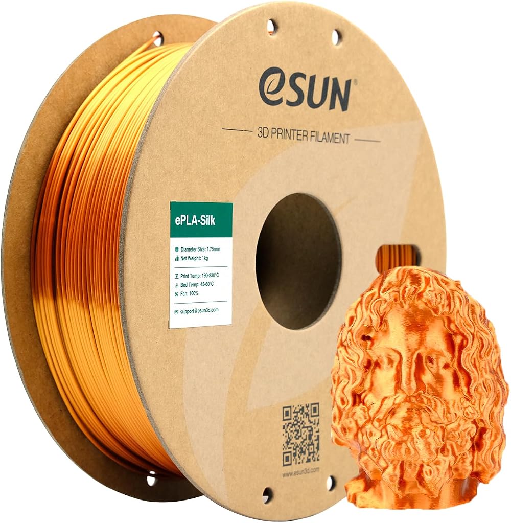 eSUN Silk Metal PLA Filament 1.75mm 1kg Copper Silk finish