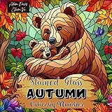 Stained Glass Autumn Color by Number for Adults: 30