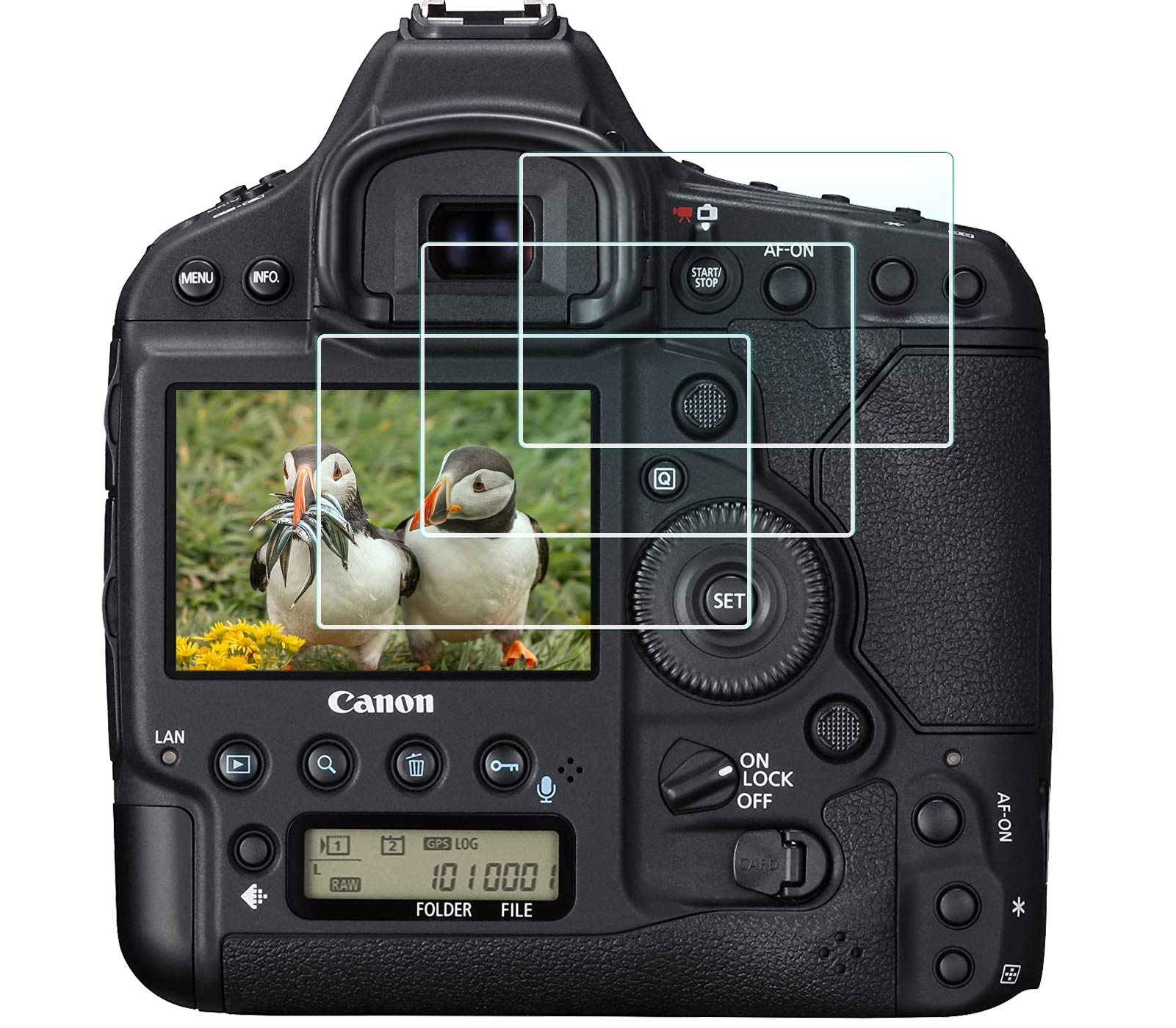 HUIPUXIANG Canon 1DX Mark II Screen Protector for Canon EOS-1D X Mark II Camera,0.3mm High Definition 9H Hardness Optical LCD Premium Glass Protective Cover [3 Pack]