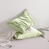 NTBAY Silk Satin Pillowcases 2 Pack 50x75 cm Sage Green Envelope Closure view 6