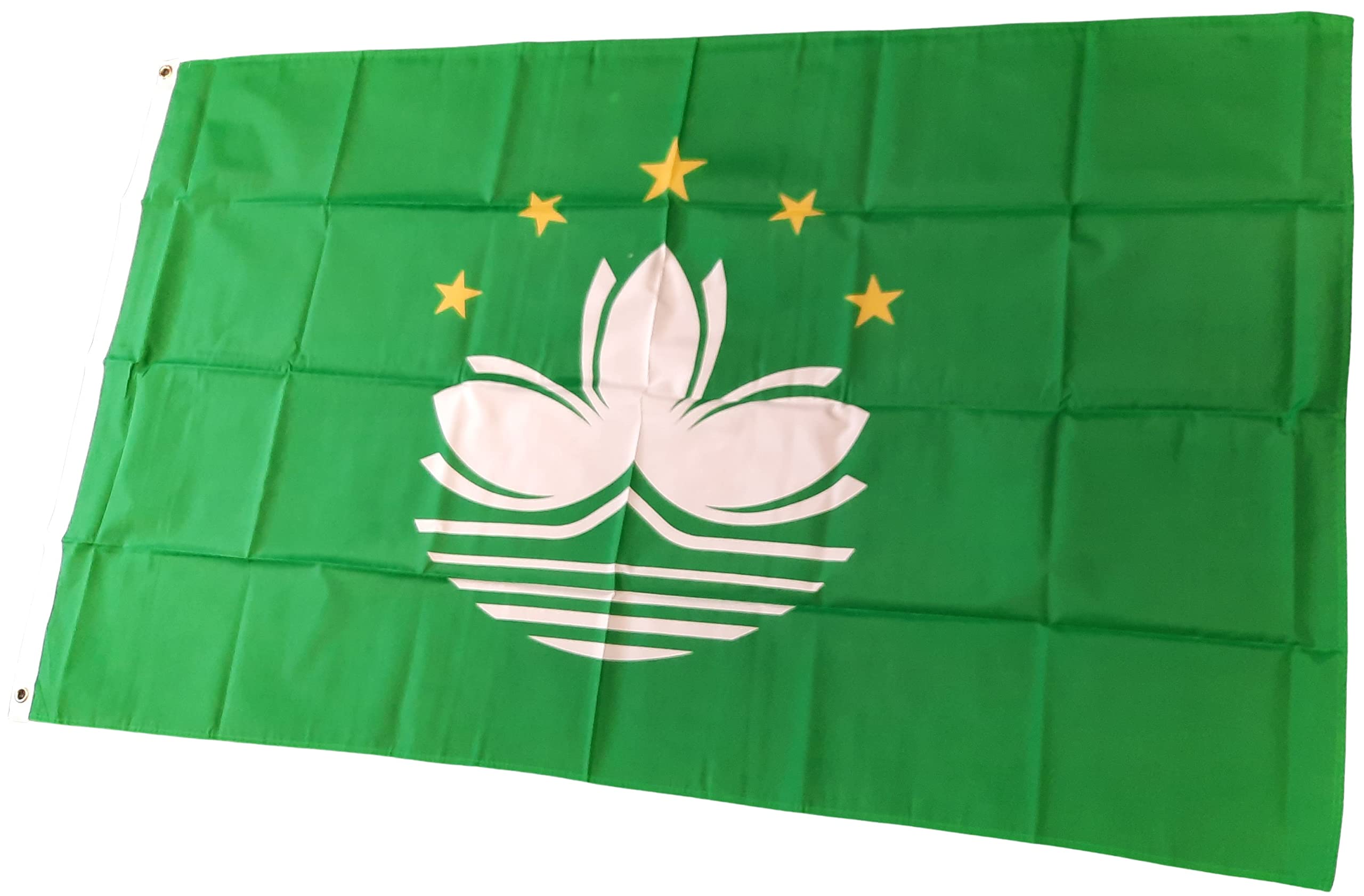 NWFlags Macau Flag 5ft x 3ft 75d Premium Polyester Suitable For Flagpoles | Strong Polyester 5x3 foot material large flag of Macau with 2 metal Eyelets