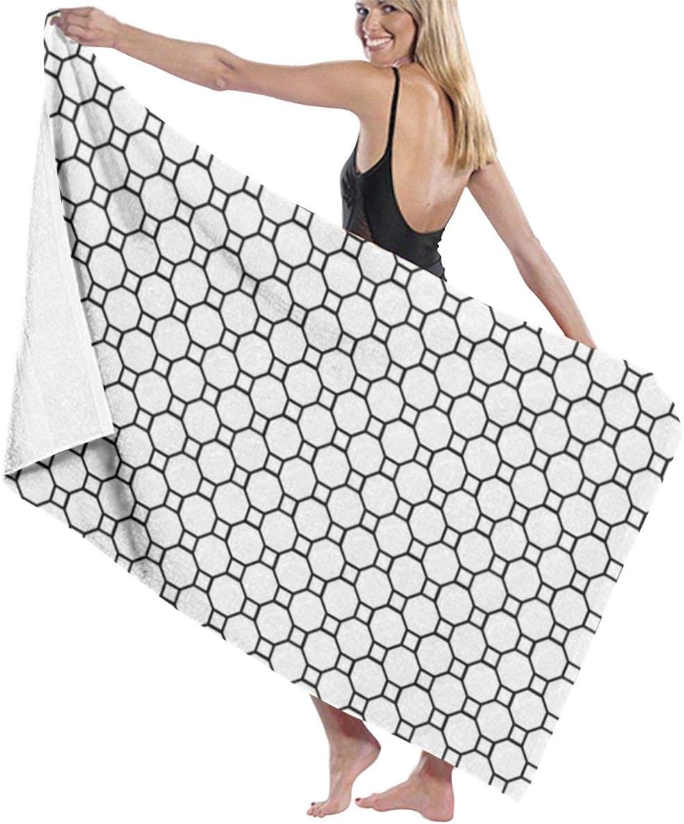 Yuniker Black and White Geometric Bath Towels QuickDry