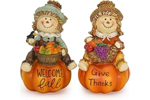CRCZK Fall Gnomes Decor, Autumn Resin Garden Gnome Indoor/Outdoor Decorations for Home Farmhouse Pumpkin Elves