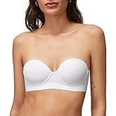 Halobliss Strapless Bras for Women Small Breasted Balconette Demi Underwire Lightly Lined Seamless Bra 32AA-38A