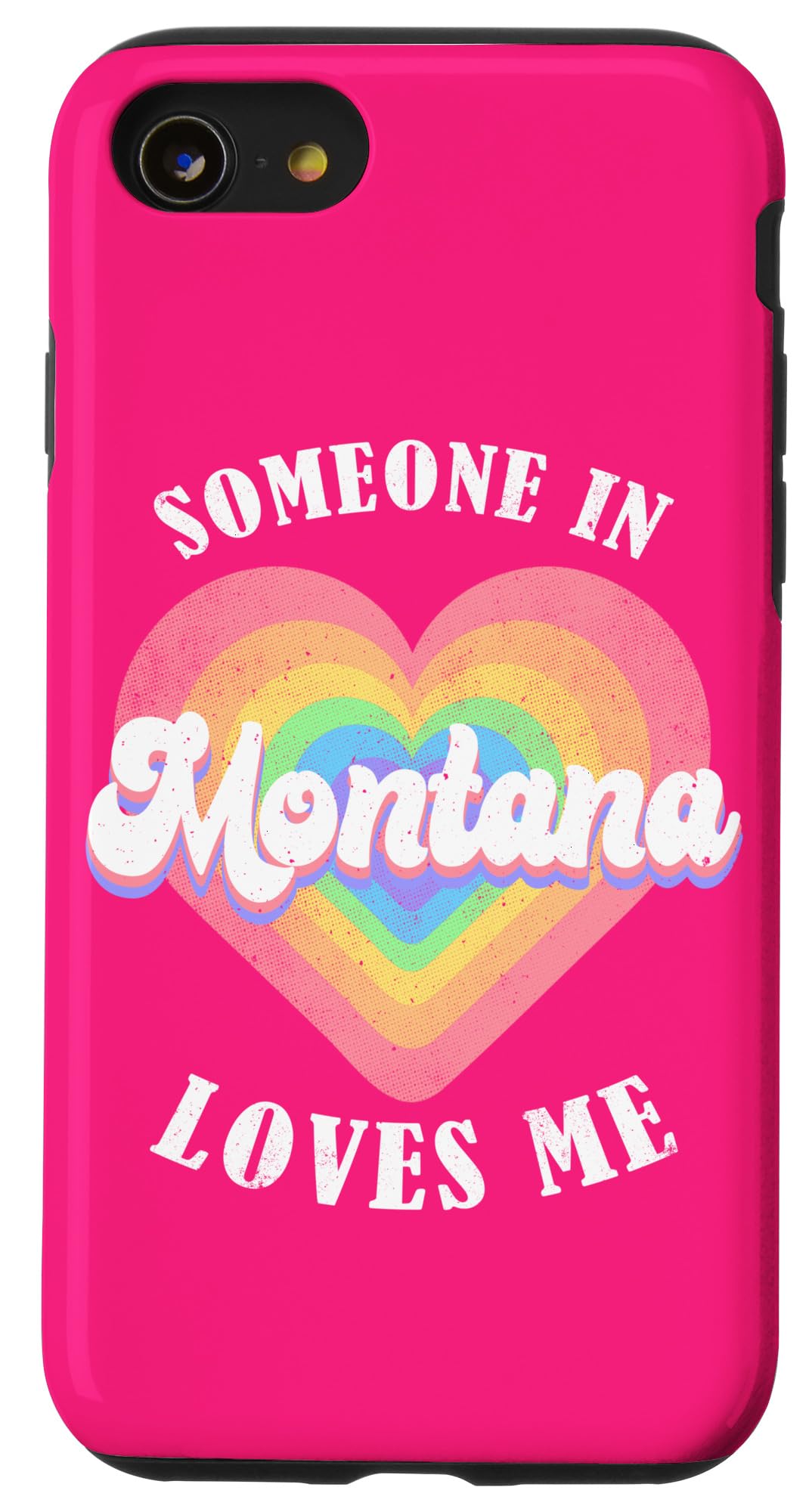 iPhone SE (2020) / 7 / 8 Someone In Montana Loves Me Heart Retro Groovy Case