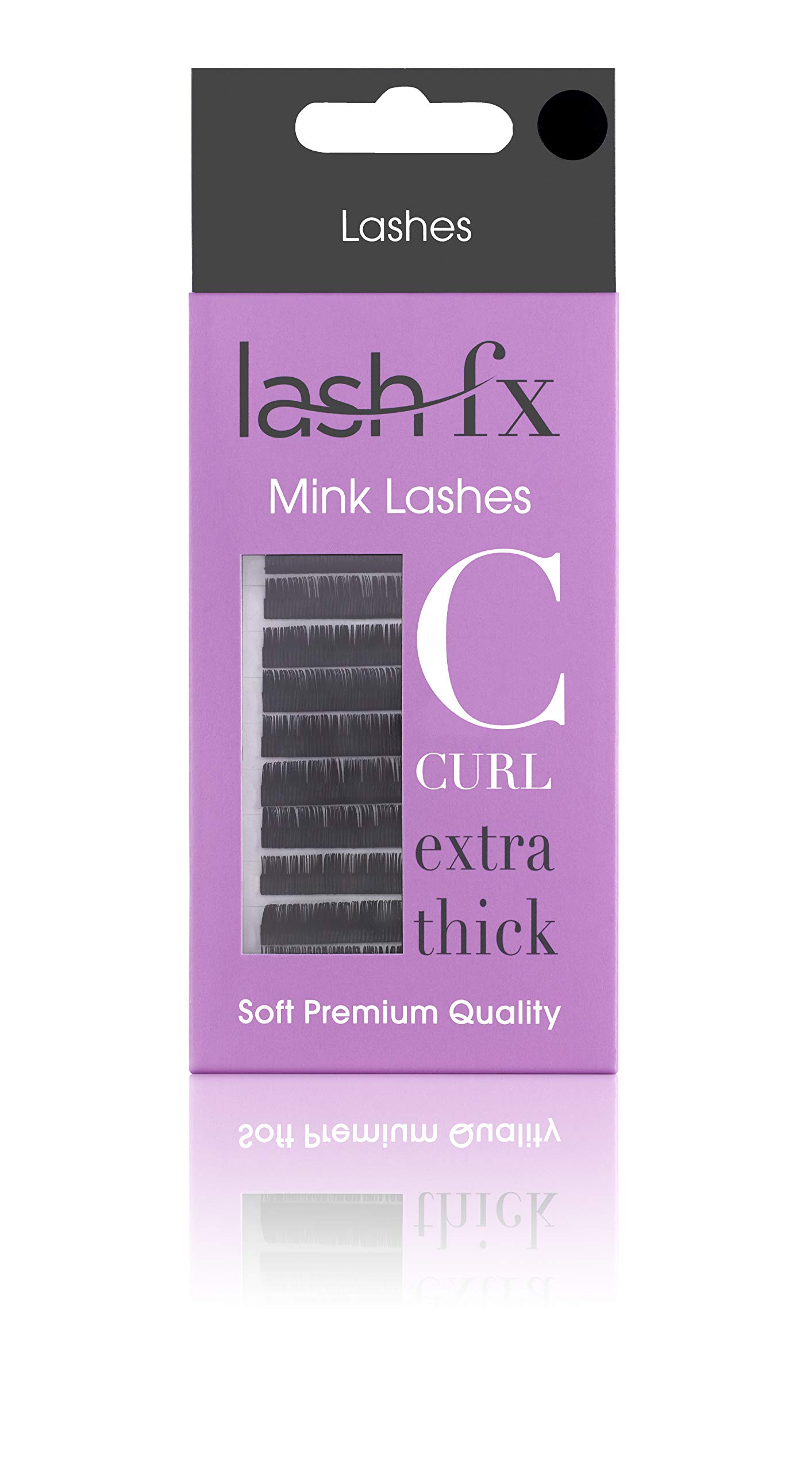 Lash FX Mink Lashes – C Curl, Extra Thick (0.20mm), 9mm. Professional Quality Eyelash Extensions for Stunning Results