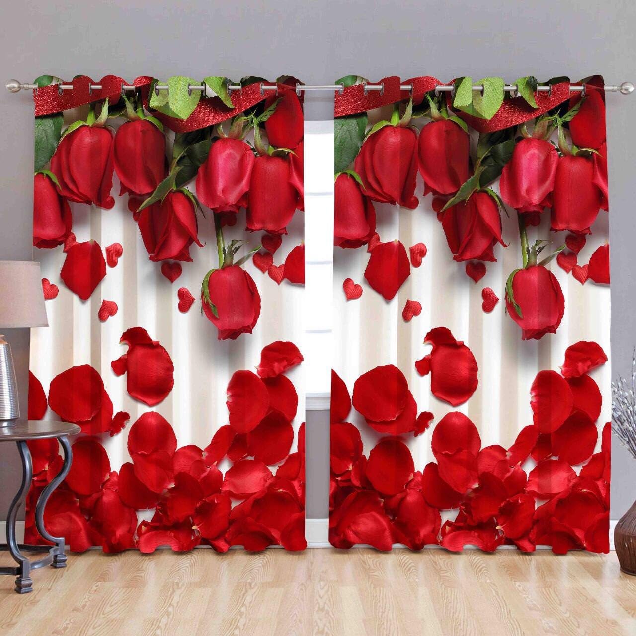 Fresh From Loom Curtains Polyester Digital Prints Eyelet Curtain, 5 ft, Multicolour, 2 Piece