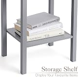 CHRISTOW Grey Bedside Table With Shelf Drawer 60cm x 40cm x 30cm view 4