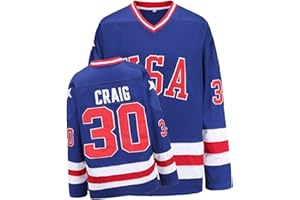 oldtimetown Hockey Jersey of USA 1980 Olympic Team Jerseys #30 Jim Craig Stitched Letters and Numbers White S-XXXL