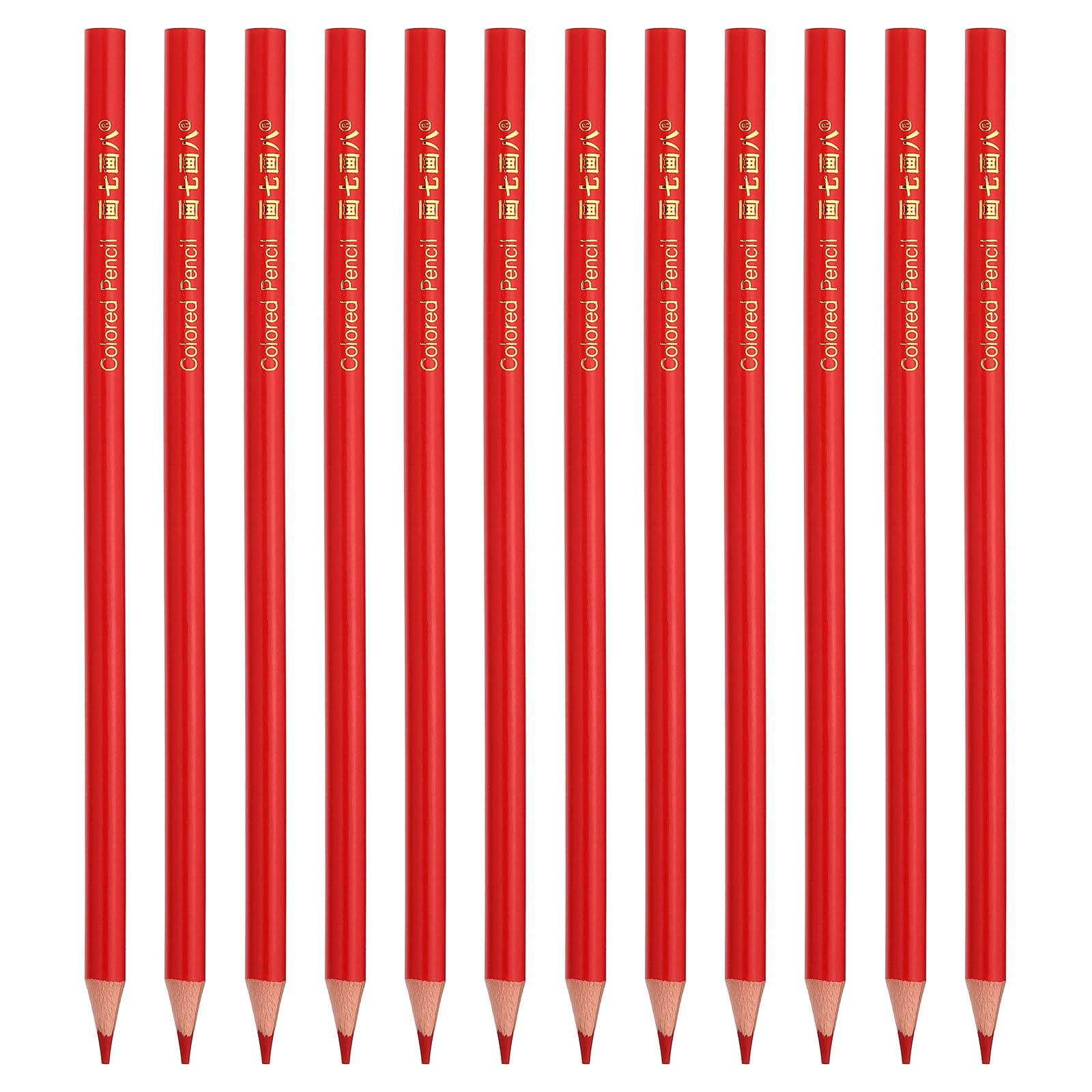 PATIKIL Red Colored Pencils Set,12 Pcs Oil Color Pencils Wooden Coloring Drawing Pencil for Artists Art Painting