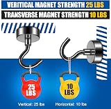 FINDMAG 6 Pack Magnetic Hooks 10 kg Neodymium Black Hooks with Hook view 4