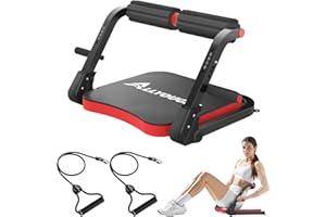 ALLYOUGER Ab Machine,Sit Up Exercise Equipment& Core Machine, Workout Equipment,Adjustable Ab Trainer with 3 Resistance Levels and Removable Auxiliary Handle,Home Gym Fitness Equipment for All Ages