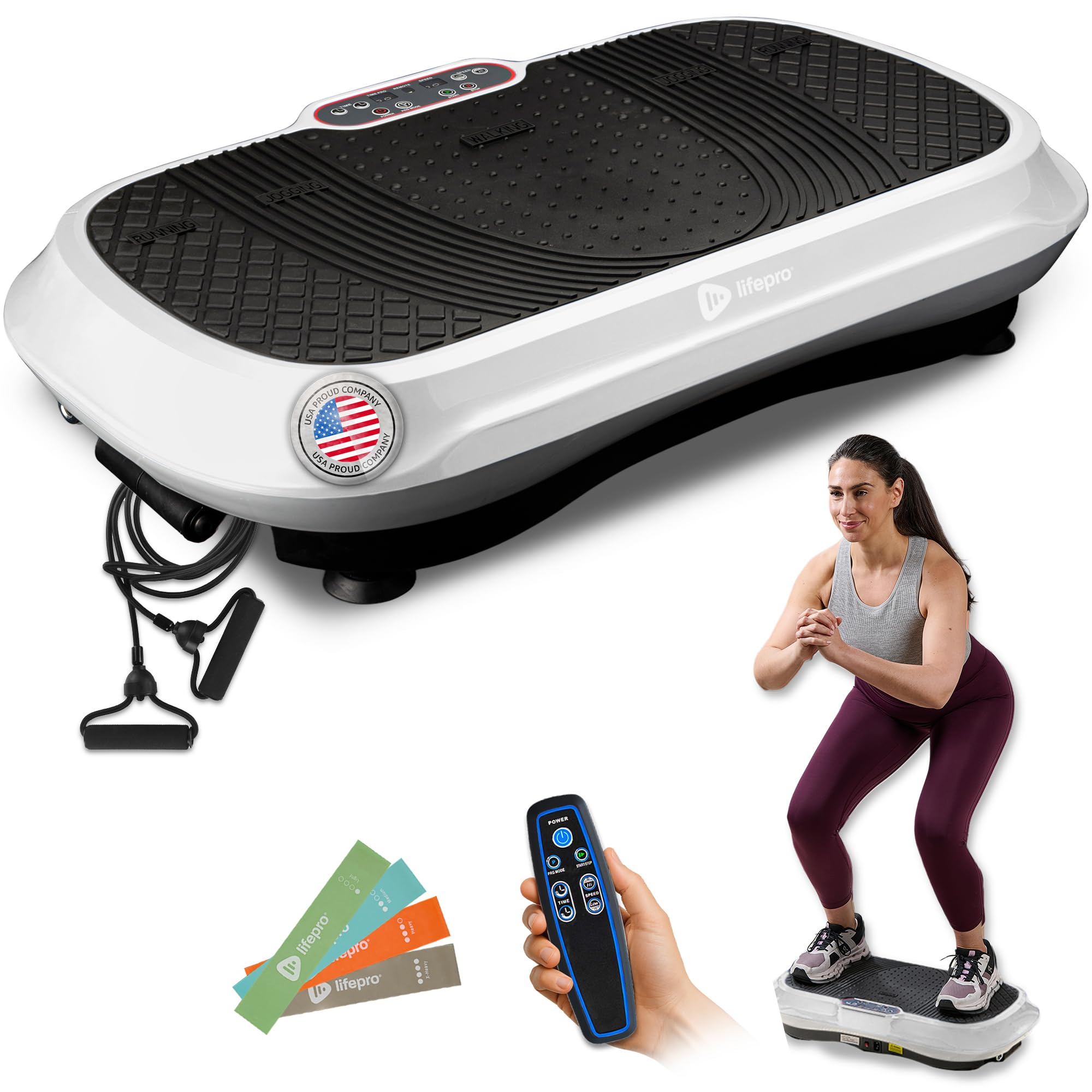 Photo 1 of (PARTS) (NOT FUNCTIONAL) 
Feierdun Vibration Plate Exercise Machine - Whole Body Workout Vibration Fitness Platform w/ Loop Bands - Home Training Equipment for Weight Loss & Toning - Remote, Balance Straps, Videos & Manual