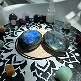 XIANNVXI Moonstone Labradorite Palm Stone 2.4 Inch Crystal Healing Gem view 4