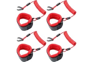 4PCS Boat Safety Key Lanyards Outboard Jet Ski Kill Switch Stop Cord Tether Emergency Shut Off Lanyard