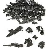 6 Set Building Weapons Pack for Minifigures, Army Assortment Pack, Compatible with Lego Parts and Pieces