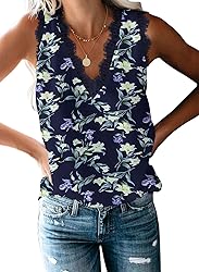VIISHOW Women Sexy V Neck Lace Satin Camisole