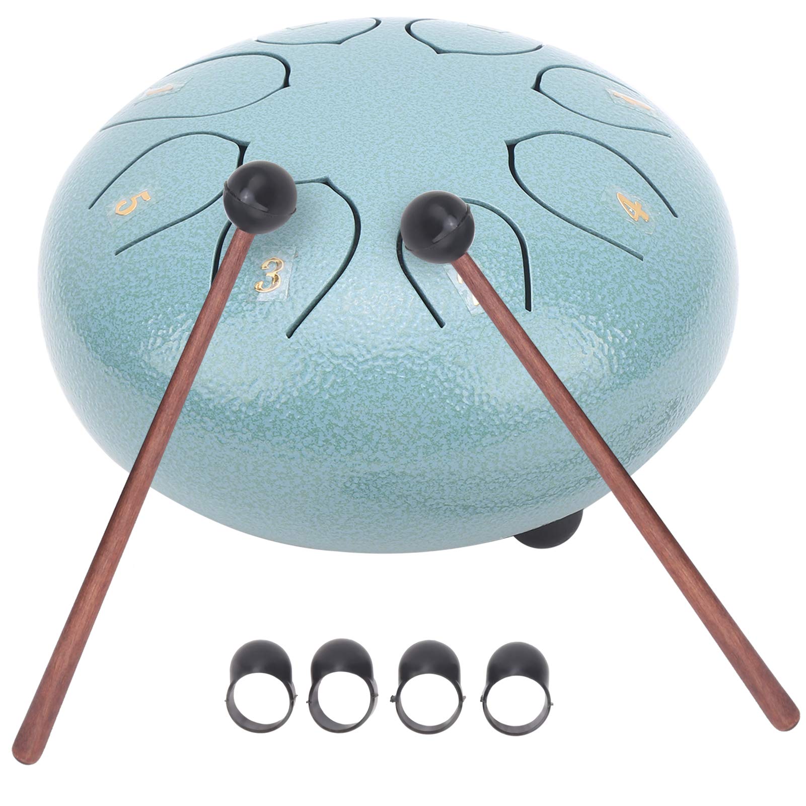 Tongue Drum, 8 Note Ethereal Tongue Drum, with Travel Bag Percussion Stainless Steel 6Inch for Confucian Rites Zen Tea Health Yoga Meditation