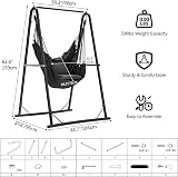 YITAHOME Hammock Chair Stand 150 kg Capacity 85x92x153 cm Black view 4