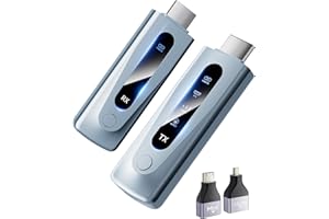 BRAIDOL 2025 Upgraded Wireless HDMI Transmitter and Receiver 328FT/100M, Plug & Play Portable 5G+2.4G Wireless HDMI Extender Kit for 4K Decode Input 1080P Output, for Audio to Monitor from Laptop/TV Box