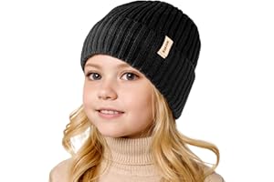 Sukeen Kids Winter Beanie Hat for Girls & Boys - Warm Knitted Hat, Age 3-10, Seepage Proof, Skull Cap for Daily Outdoor Use
