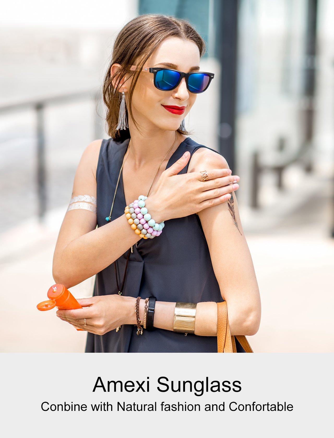 Bambus-Sonnenbrille mit Brillen-Etui, Schraubenzieher und Tasche - polarisiert - UV400 - verschiede Farben u verspiegelte Gläser, mit Bügeln aus Bambus | UV-Schutz