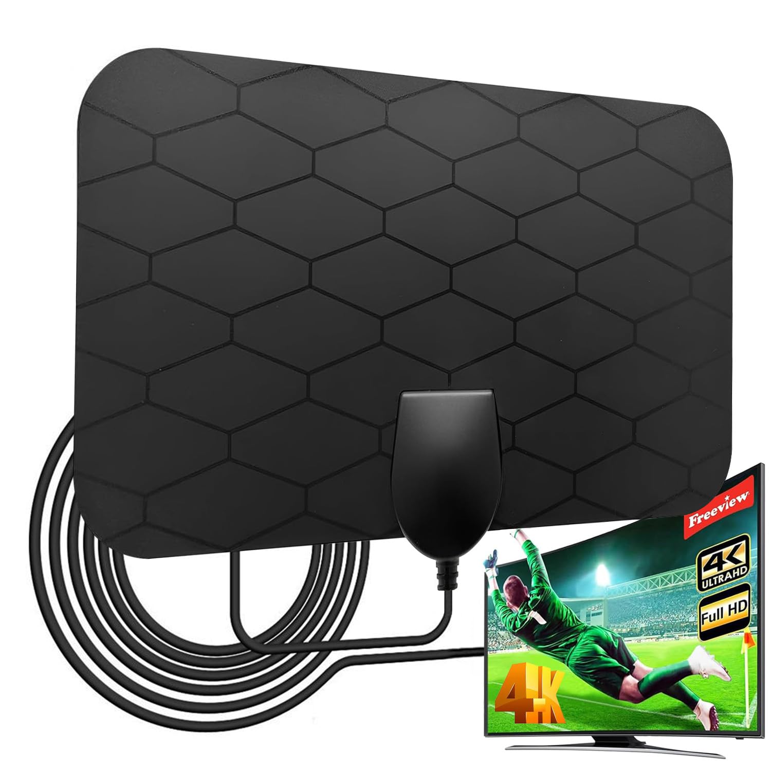 Photo 1 of 2025 Portable TV Antenna,Digital Antenna for Smart Indoor for Local Channels HD,Easy Installation,360 ° Signal Reception, 16.5ft Long Cables Suitable for Various High-Definition Digital Television