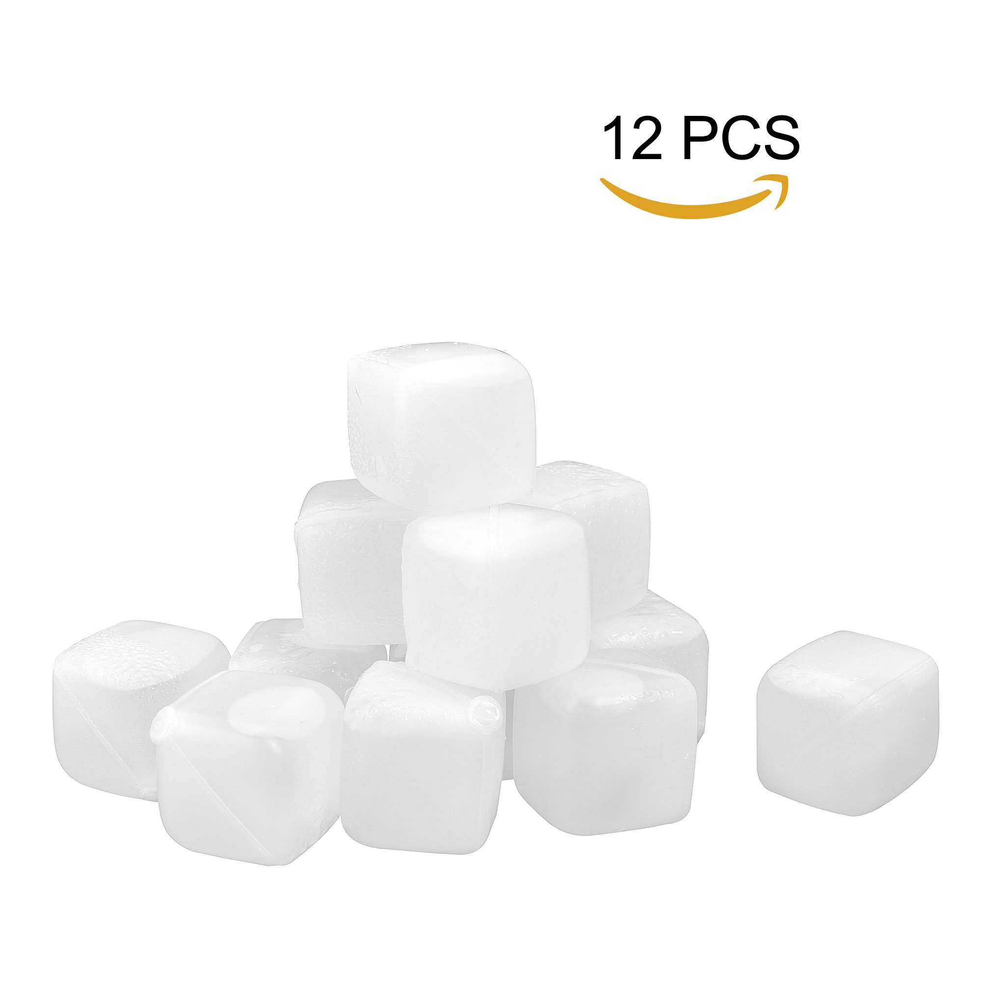 Reusable Ice Cubes [BPA Free, Dishwasher Safe] Cooking Ball Rocks for Whiskey Wine Beer and Drinks 12 PCS