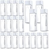 Nuogo 20 Pcs Water Bottles Bulk 17 oz Plastic Sports Water Bottles for Kids Adults Reusable Leak Proof Portable Large Drinking Cups for School Outdoor Gym Travel Fitness(White)