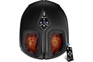 ALLYOUGER Shiatsu Foot Massager with Heat,Vibration,Air Compression and Deep Kneading for Plantar Fasciitis, Neuropathy,Improve Foot Wellness,Gifts for Women & Men（Black）