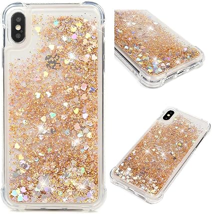Amazon Com Iphone Xs Max Case Clear Liquid Glitter Case Bling